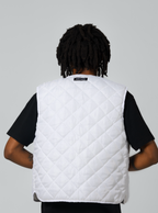Reversible Quilted Bodywarmer - White - Maison Originals