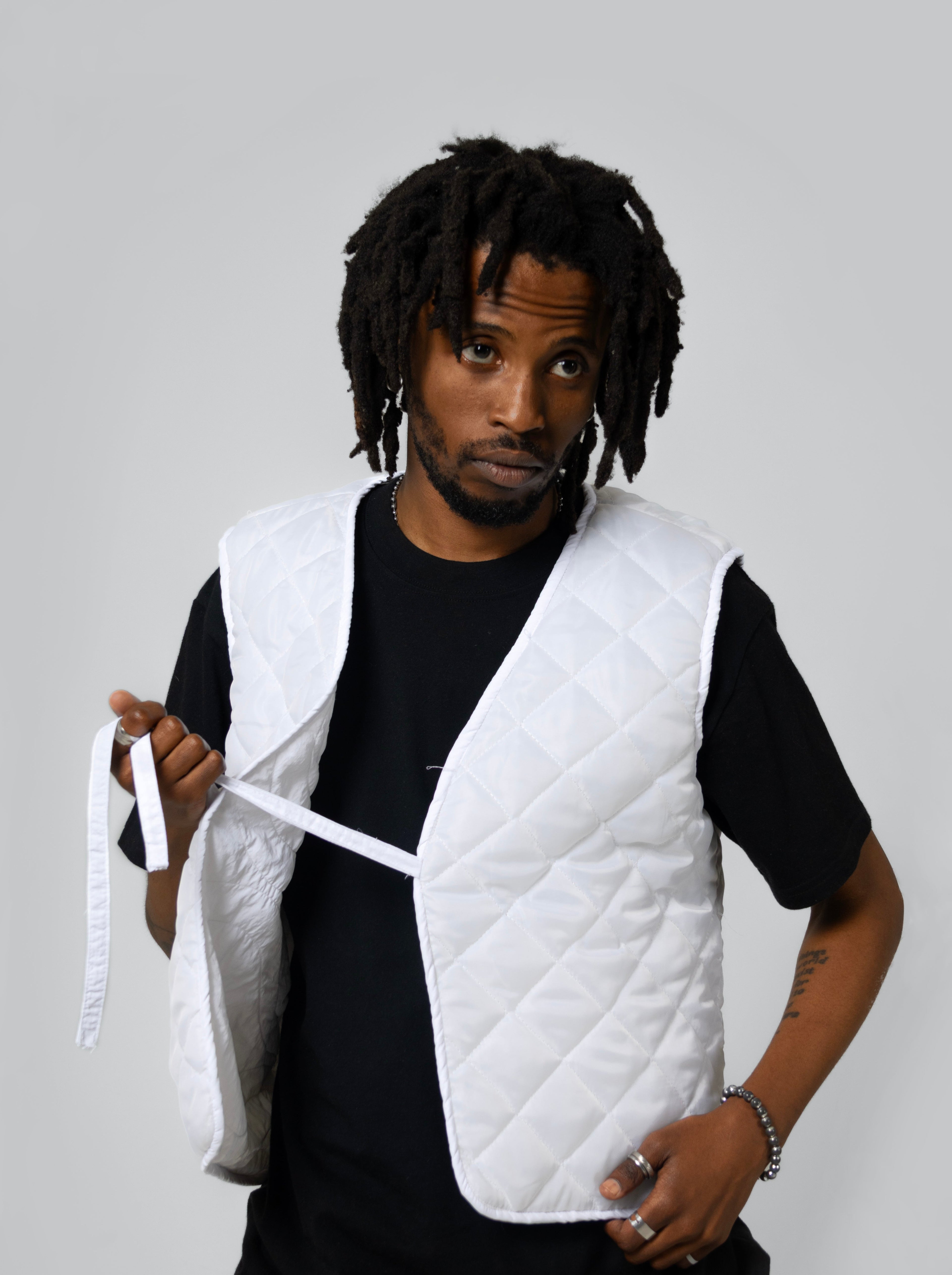 Reversible Quilted Bodywarmer - White - Maison Originals