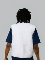 Reversible Quilted Bodywarmer - White - Maison Originals