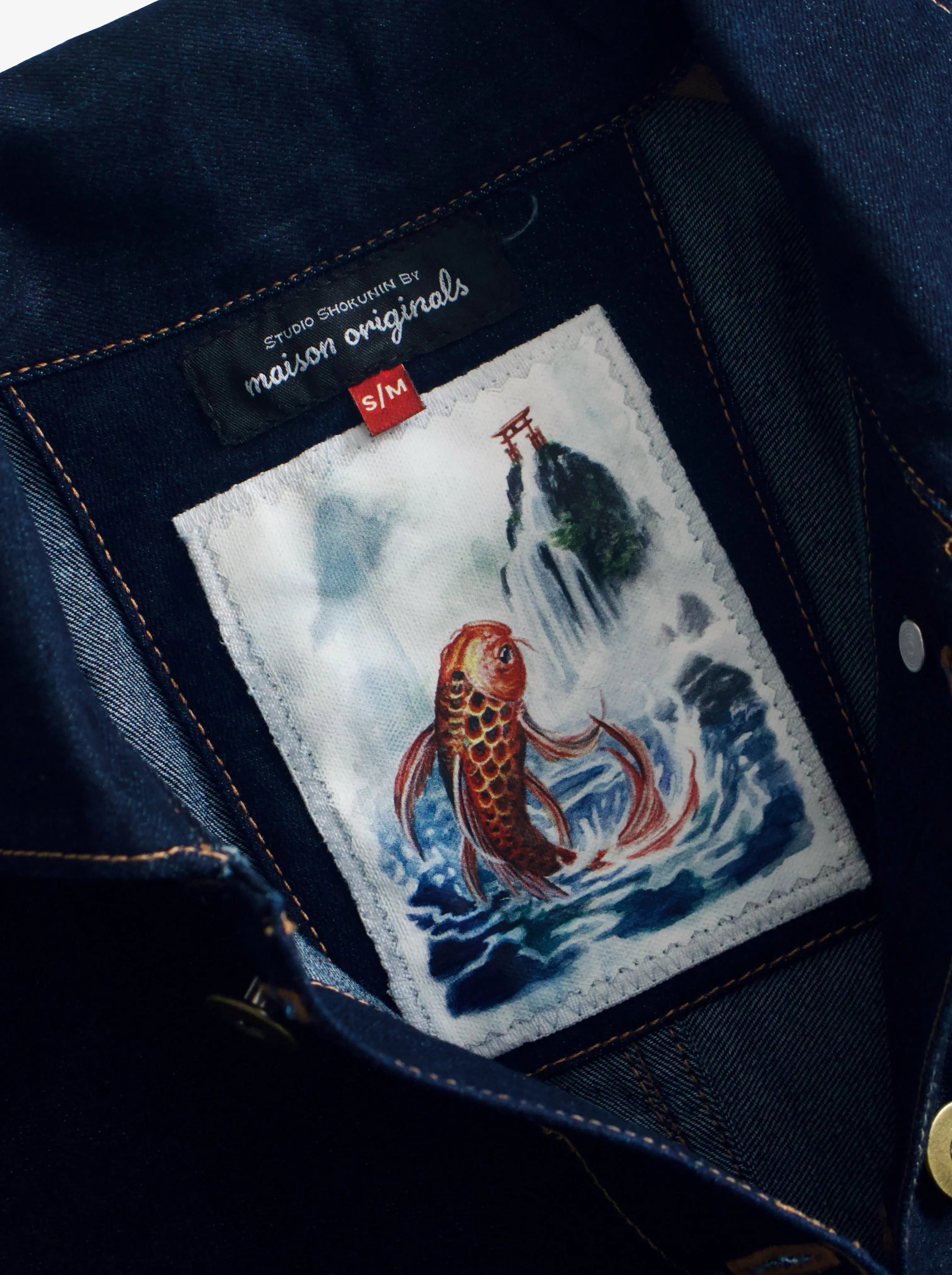 Double-Breasted Denim Work Jacket - Indigo - Maison Originals