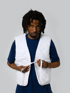 Reversible Quilted Bodywarmer - White - Maison Originals