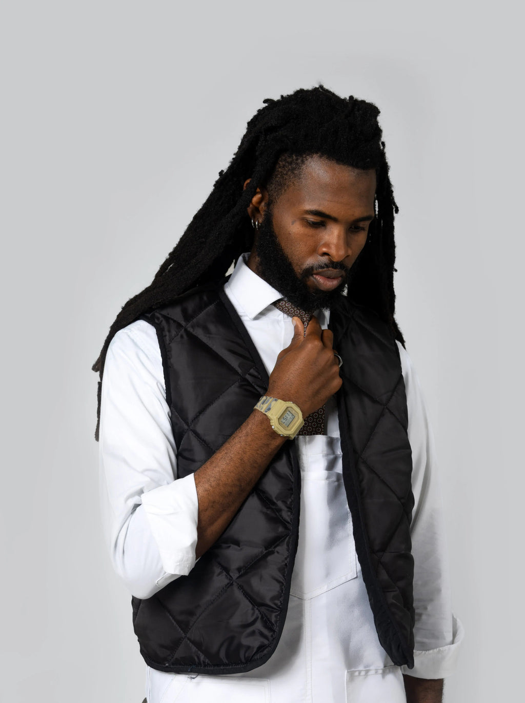 Reversible Quilted Bodywarmer - Black - Maison Originals