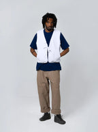 Reversible Quilted Bodywarmer - White - Maison Originals