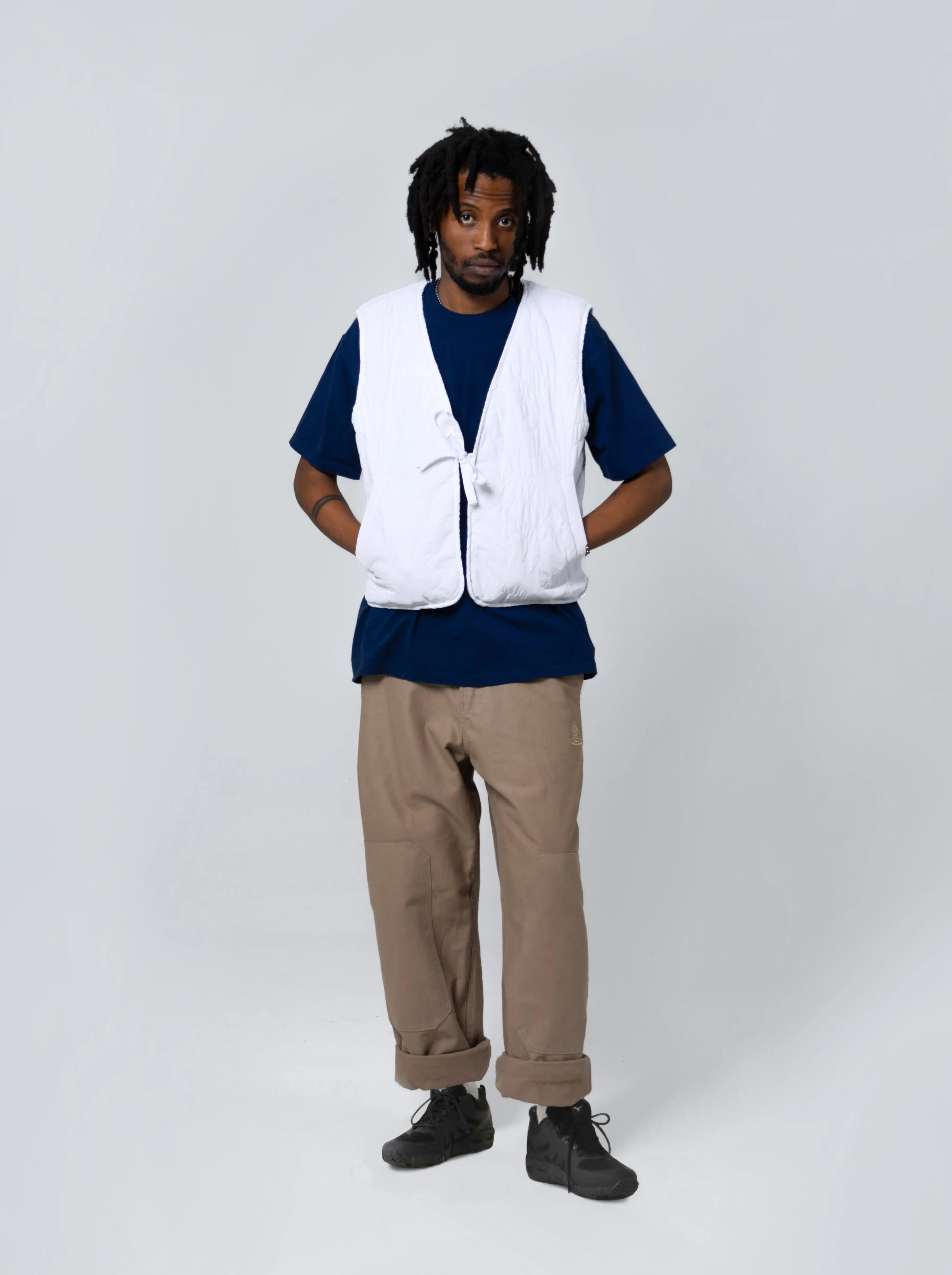 Reversible Quilted Bodywarmer - White - Maison Originals