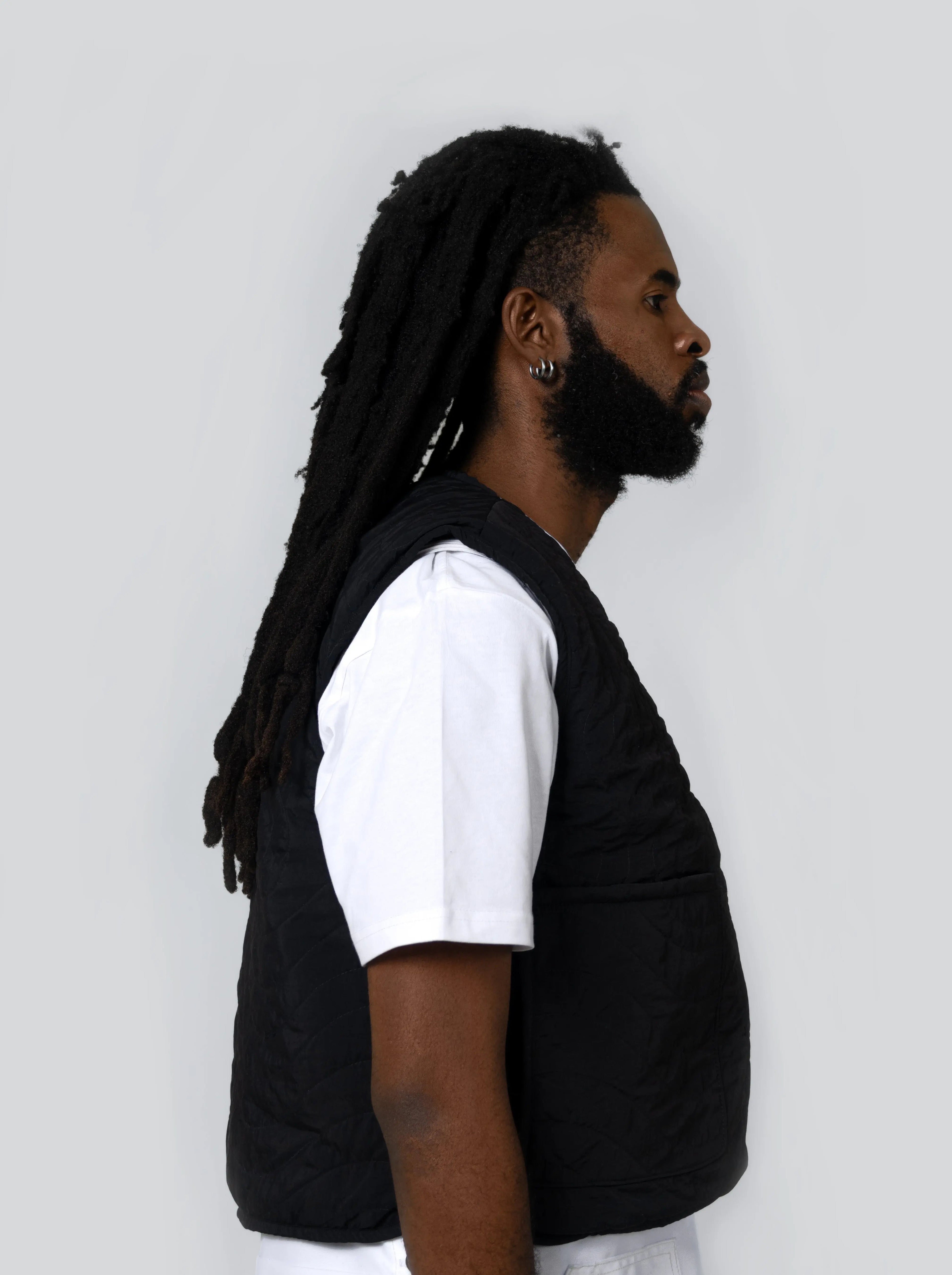 Reversible Quilted Bodywarmer - Black - Maison Originals